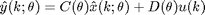 $$ \hat{y}(k;\theta) = C(\theta) \hat{x}(k;\theta) + D(\theta) u(k) $$