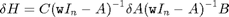 $$ \delta H = C {(\mathtt{w} I_n - A)}^{-1} \delta A {(\mathtt{w} I_n -
A)}^{-1} B $$